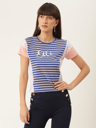 Elle Women Blue Tshirt