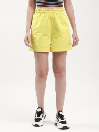 Elle Women Green Flared Shorts