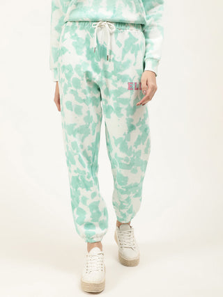 Elle Women Teal Dyed Regular Fit Sweatpant