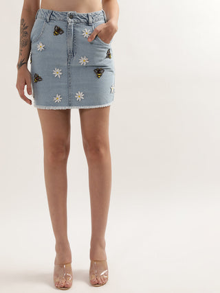Elle Women Light Blue Skirt
