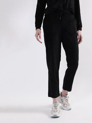 Elle Women Black Solid Regular Fit Sweatpant