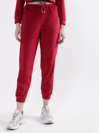 Elle Women Maroon Solid Regular Fit Sweatpant