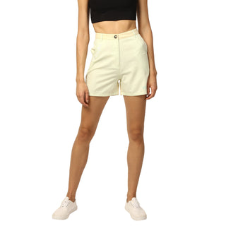 Elle Women Yellow Regular Fit Shorts