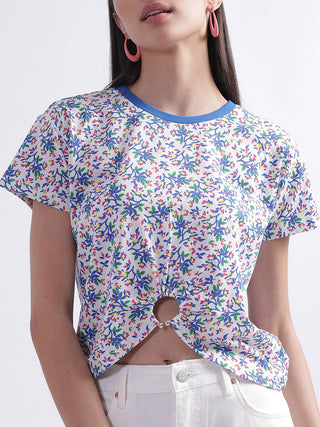 Elle Women Blue Tshirt