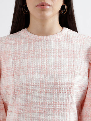 Elle Women Solid 3/4 Sleeves Round Neck Dress