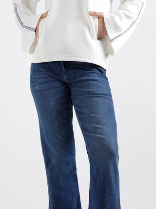 Elle Women Solid Flared Jeans