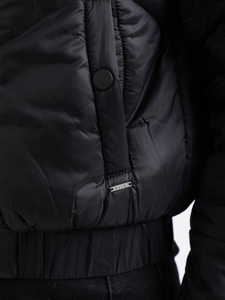 Elle Women Solid Full Sleeves High Neck Jacket