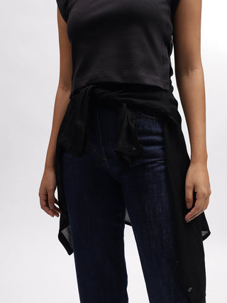 Elle Women Blue Solid Straight Fit Jeans