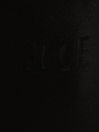 Elle Women Black Solid Tapered Fit Mid-Rise Flat Front Trouser