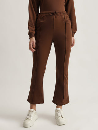 Elle Women Brown Solid Relaxed Fit Sweatpant