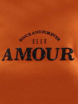 Elle Women Rust Solid Round Neck Short Sleeves Tshirt