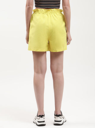 Elle Women Green Flared Shorts