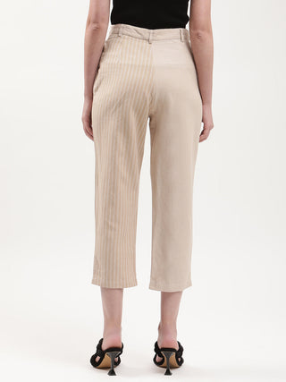 Elle Women Beige Relaxed Fit Trouser