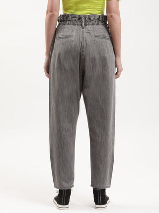 Elle Women Grey Solid Regular Fit Jeans