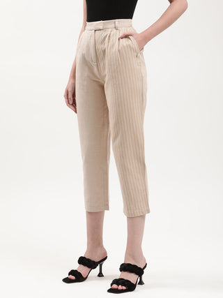 Elle Women Beige Relaxed Fit Trouser