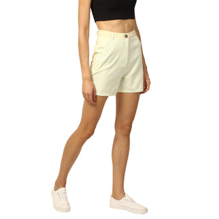 Elle Women Yellow Regular Fit Shorts