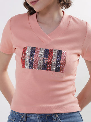Elle Women Pink Tshirt