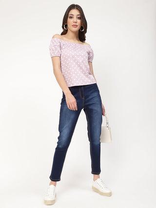 Elle Women Blue Solid Skinny Fit Jeans