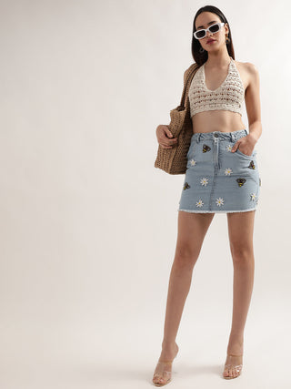 Elle Women Light Blue Skirt