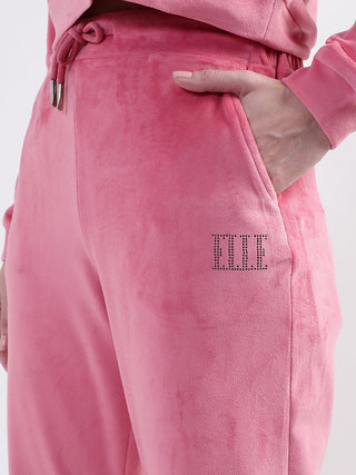 Elle Women Pink Solid Regular Fit Sweatpant