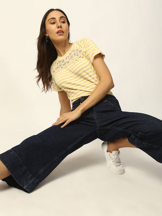 Elle Women Blue Flare Jeans