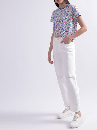 Elle Women Blue Tshirt