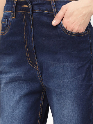 Elle Women Blue Solid Skinny Fit Jeans