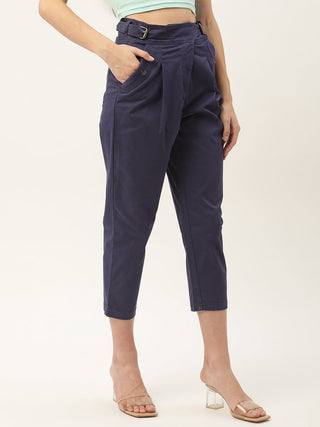 Elle Women Blue Regular Fit Trouser