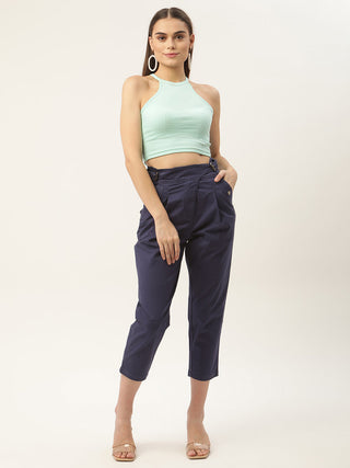 Elle Women Blue Regular Fit Trouser