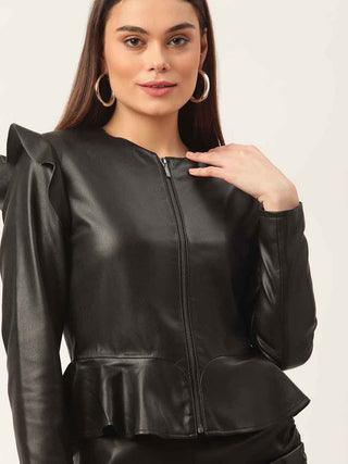 Elle Women Round Neck Jacket