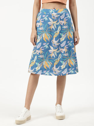 Elle Women Multi Printed Flared Skirt