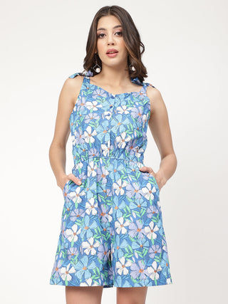 Elle Women Multi Printed Sweetheart Neck Playsuit
