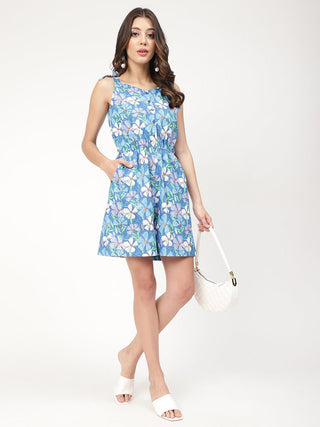 Elle Women Multi Printed Sweetheart Neck Playsuit