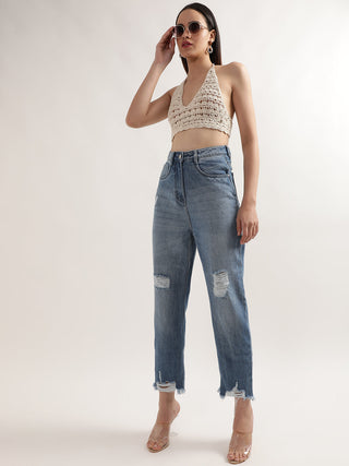 Elle Women Blue Regular Fit Jeans