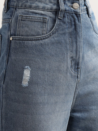 Elle Women Blue Regular Fit Jeans