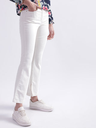 Elle Women White Regular Fit Jeans