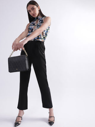Elle Women Black Regular Fit Trouser