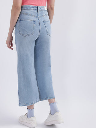 Elle Women Blue Solid Regular Fit Jeans