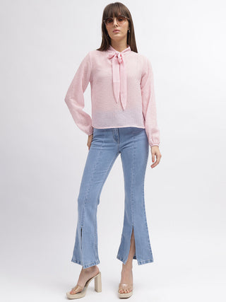 Elle Women Blue Solid Bootcut Mid-Rise Jeans