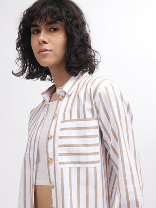 Elle Women White Shirt Collar Shirt