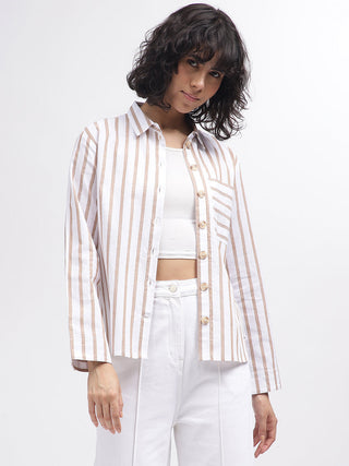 Elle Women White Shirt Collar Shirt