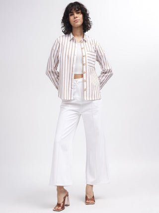 Elle Women White Shirt Collar Shirt