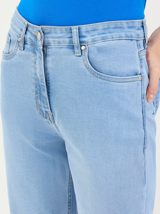 Elle Women Blue Bootcut Fit Solid Jeans