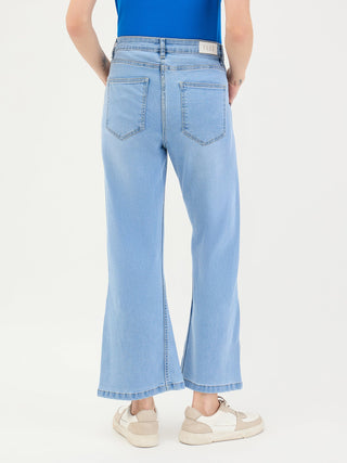 Elle Women Blue Bootcut Fit Solid Jeans