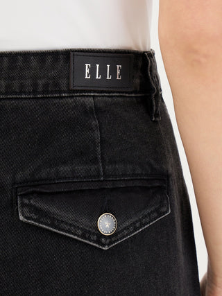 Elle Women Black Cargo Fit Solid Jeans