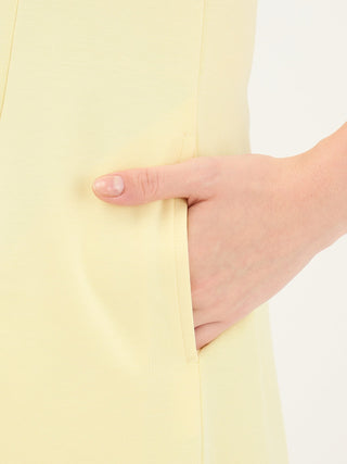 Elle Women Yellow Solid Round Neck Dress