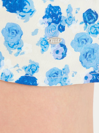 Elle Women Blue Printed Round Neck Dress