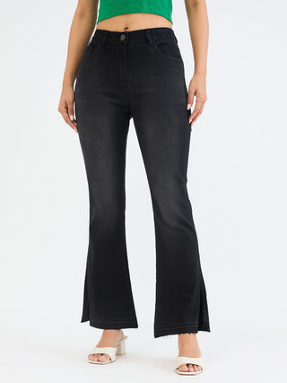 Elle Women Black Bootcut Solid Jeans