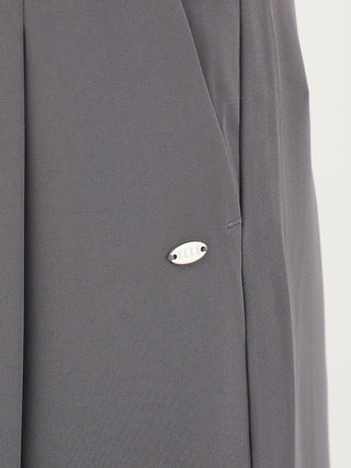 Elle Women Grey Flared Fit Solid Trouser