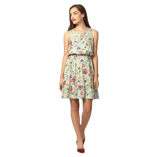 Elle Women Multi Solid Round Neck Dress